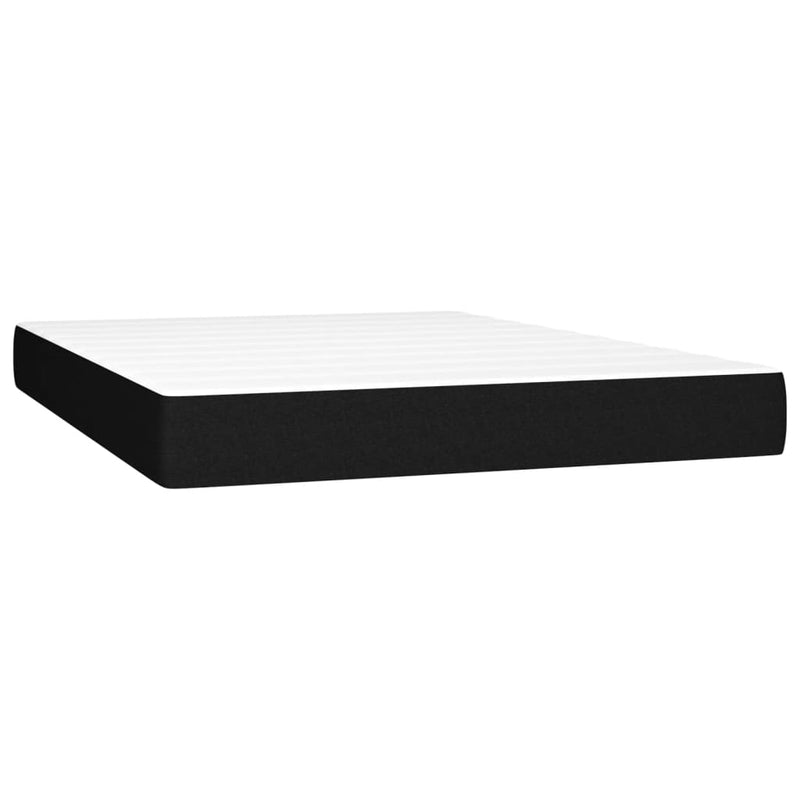 vidaXL fekete szövet rugós és LED-es ágy matraccal 140x200 cm