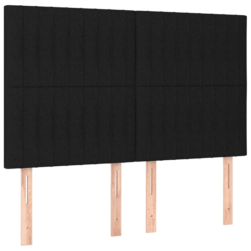 vidaXL fekete szövet rugós és LED-es ágy matraccal 140x200 cm