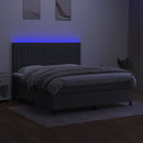 vidaXL sötétszürke szövet rugós és LED-es ágy matraccal 160x200 cm