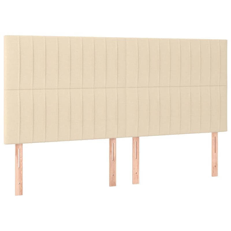 vidaXL krémszínű szövet rugós és LED-es ágy matraccal 160x200 cm