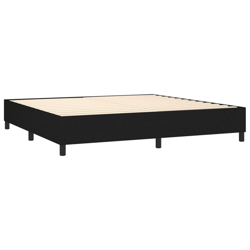 vidaXL fekete szövet rugós és LED-es ágy matraccal 200x200 cm