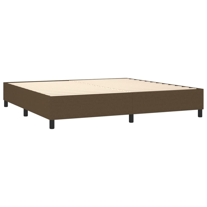 vidaXL barna szövet rugós és LED-es ágy matraccal 200x200 cm