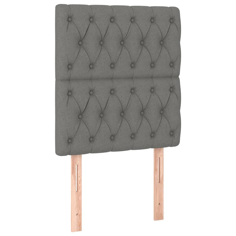 vidaXL sötétszürke szövet rugós és LED-es ágy matraccal 80 x 200 cm