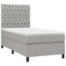 vidaXL világosszürke szövet rugós és LED-es ágy matraccal 90x190 cm