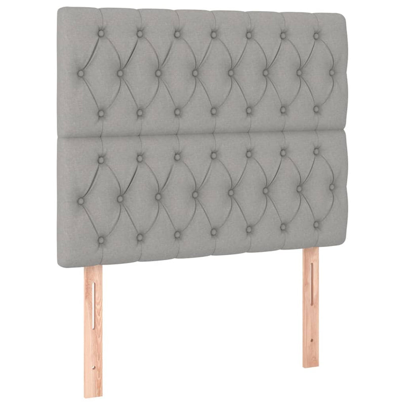 vidaXL világosszürke szövet rugós és LED-es ágy matraccal 90x190 cm