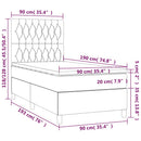 vidaXL fekete szövet rugós és LED-es ágy matraccal 90x190 cm