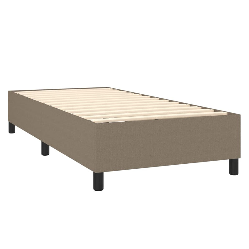vidaXL tópszínű szövet rugós és LED-es ágy matraccal 90x190 cm