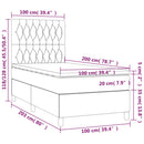 vidaXL fekete szövet rugós és LED-es ágy matraccal 100x200 cm