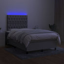 vidaXL világosszürke szövet rugós és LED-es ágy matraccal 120 x 200 cm