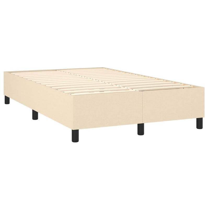 vidaXL krémszínű szövet rugós és LED-es ágy matraccal 120 x 200 cm