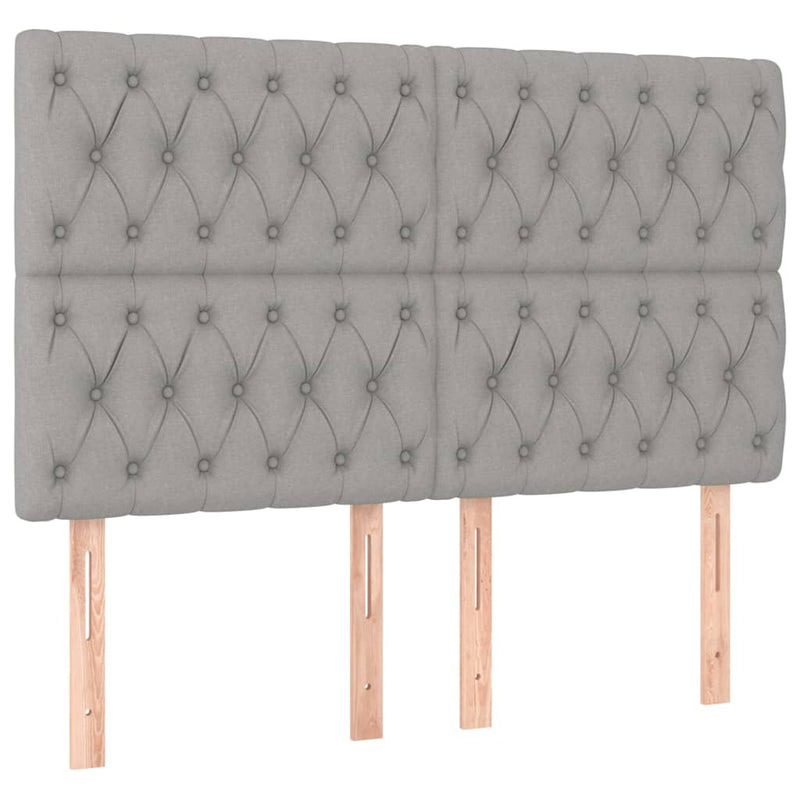 vidaXL világosszürke szövet rugós és LED-es ágy matraccal 140x200 cm