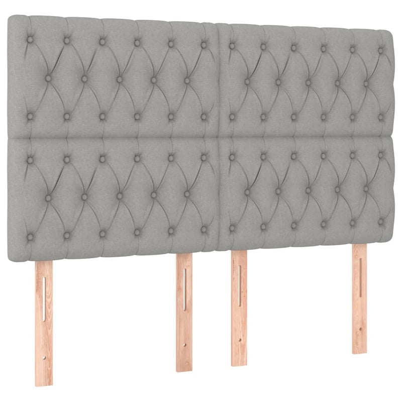 vidaXL világosszürke szövet rugós és LED-es ágy matraccal 160x200 cm
