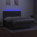 vidaXL sötétszürke szövet rugós és LED-es ágy matraccal 160x200 cm