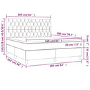 vidaXL krémszínű szövet rugós és LED-es ágy matraccal 160x200 cm