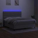 vidaXL világosszürke szövet rugós és LED-es ágy matraccal 160x200 cm