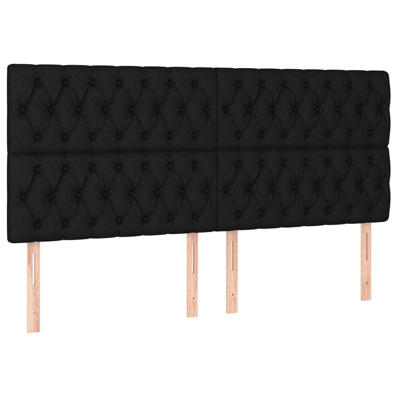 vidaXL fekete szövet rugós és LED-es ágy matraccal 180 x 200 cm