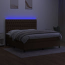 vidaXL barna szövet rugós és LED-es ágy matraccal 180 x 200 cm
