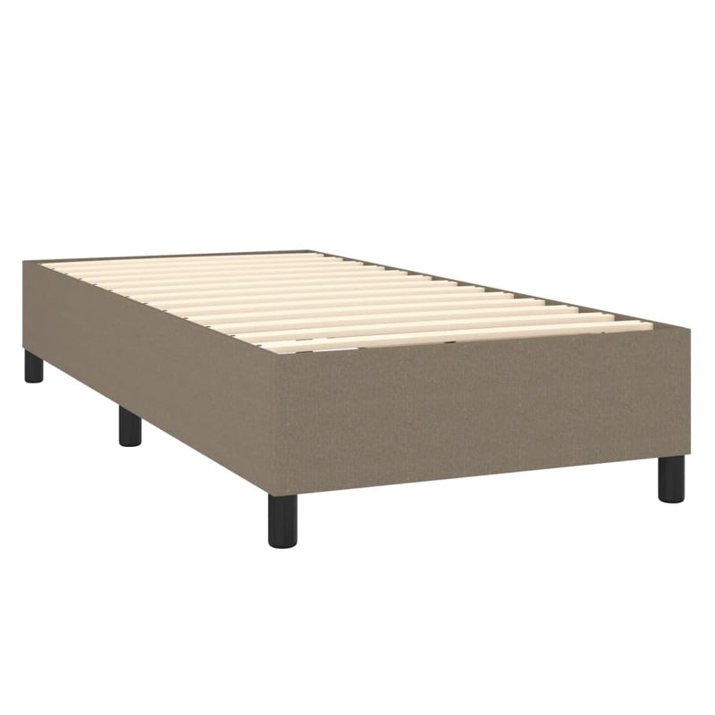 vidaXL tópszínű szövet rugós és LED-es ágy matraccal 80 x 200 cm