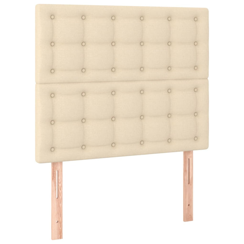 vidaXL krémszínű szövet rugós és LED-es ágy matraccal 80 x 200 cm