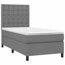 vidaXL sötétszürke szövet rugós és LED-es ágy matraccal 90x190 cm