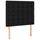 vidaXL fekete szövet rugós és LED-es ágy matraccal 90x190 cm