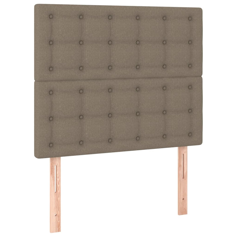 vidaXL tópszínű szövet rugós és LED-es ágy matraccal 100x200 cm