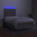 vidaXL világosszürke szövet rugós és LED-es ágy matraccal 120 x 200 cm