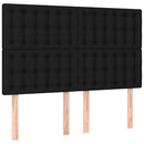 vidaXL fekete szövet rugós és LED-es ágy matraccal 140x200 cm
