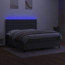 vidaXL sötétszürke szövet rugós és LED-es ágy matraccal 160x200 cm