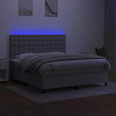 vidaXL világosszürke szövet rugós és LED-es ágy matraccal 160x200 cm