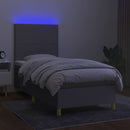 vidaXL világosszürke szövet rugós és LED-es ágy matraccal 80 x 200 cm