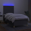 vidaXL sötétszürke szövet rugós és LED-es ágy matraccal 80 x 200 cm