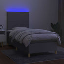 vidaXL világosszürke szövet rugós és LED-es ágy matraccal 90x190 cm