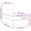 vidaXL fekete szövet rugós és LED-es ágy matraccal 90x200 cm