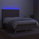 vidaXL tópszínű szövet rugós és LED-es ágy matraccal 140x190cm