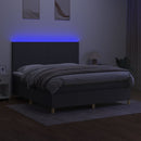 vidaXL sötétszürke szövet rugós és LED-es ágy matraccal 160x200 cm