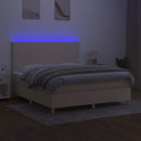 vidaXL krémszínű szövet rugós és LED-es ágy matraccal 160x200 cm