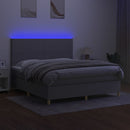 vidaXL világosszürke szövet rugós és LED-es ágy matraccal 160x200 cm