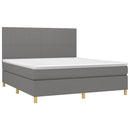 vidaXL sötétszürke szövet rugós és LED-es ágy matraccal 180 x 200 cm