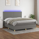 vidaXL sötétszürke szövet rugós és LED-es ágy matraccal 180 x 200 cm
