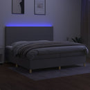 vidaXL világosszürke szövet rugós és LED-es ágy matraccal 200x200 cm