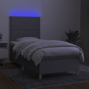vidaXL világosszürke szövet rugós és LED-es ágy matraccal 100x200 cm