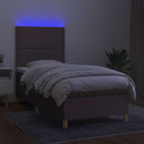 vidaXL tópszínű szövet rugós és LED-es ágy matraccal 100x200 cm