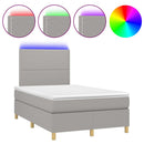 vidaXL világosszürke szövet rugós és LED-es ágy matraccal 120 x 200 cm
