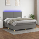 vidaXL sötétszürke szövet rugós és LED-es ágy matraccal 180 x 200 cm