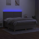 vidaXL tópszínű szövet rugós és LED-es ágy matraccal 180 x 200 cm