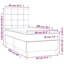 vidaXL barna szövet rugós és LED-es ágy matraccal 80 x 200 cm