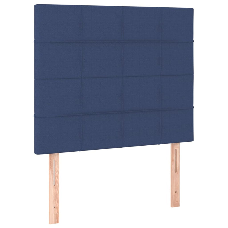 vidaXL kék szövet rugós és LED-es ágy matraccal 80 x 200 cm
