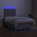 vidaXL világosszürke szövet rugós és LED-es ágy matraccal 120 x 200 cm