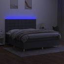 vidaXL sötétszürke szövet rugós és LED-es ágy matraccal 160x200 cm